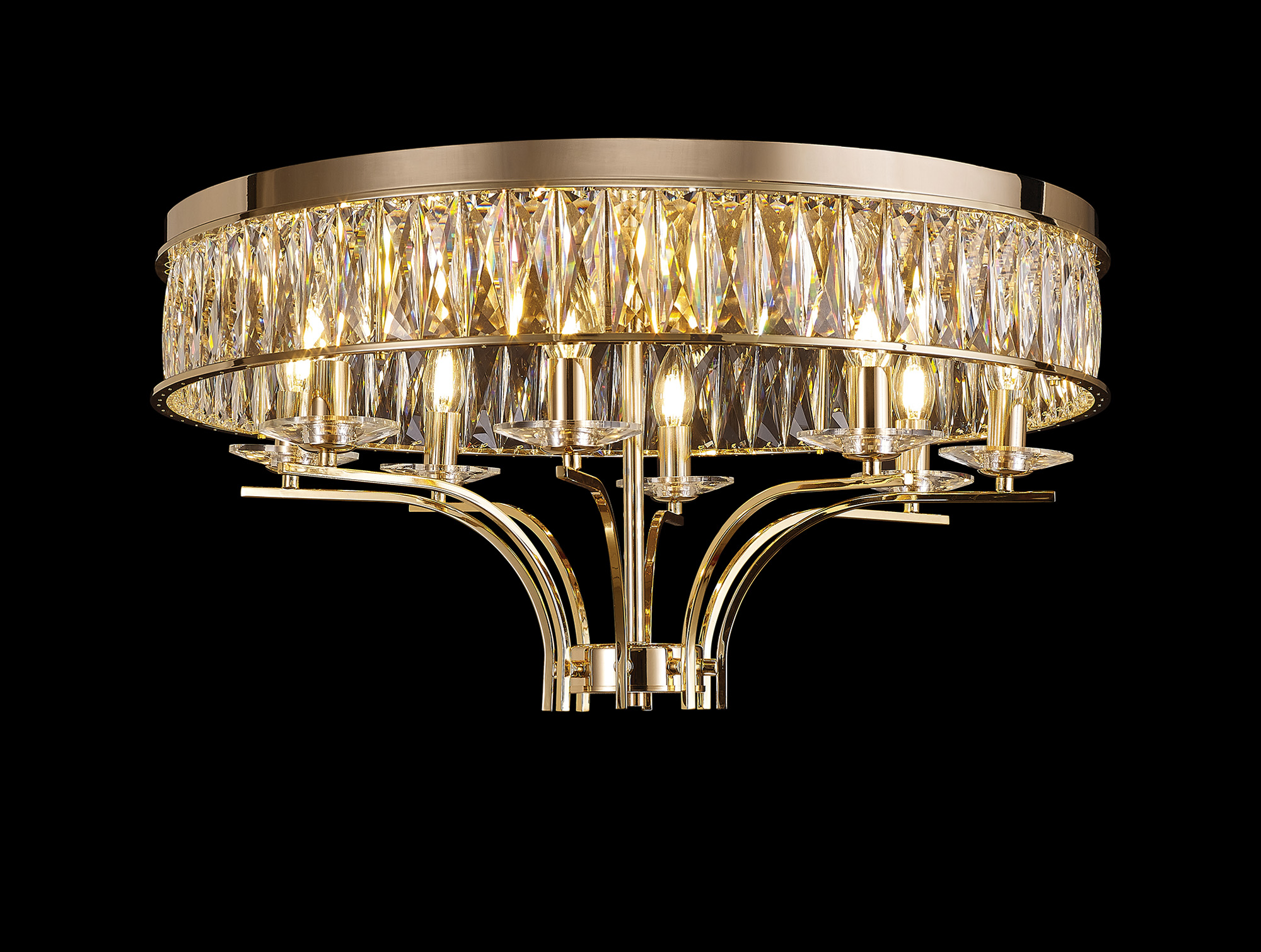 Vivienne French Gold Crystal Ceiling Lights Diyas Flush Crystal Fittings Vivienne French Gold Crystal Ceiling Lights Diyas Flush Crystal Fittings